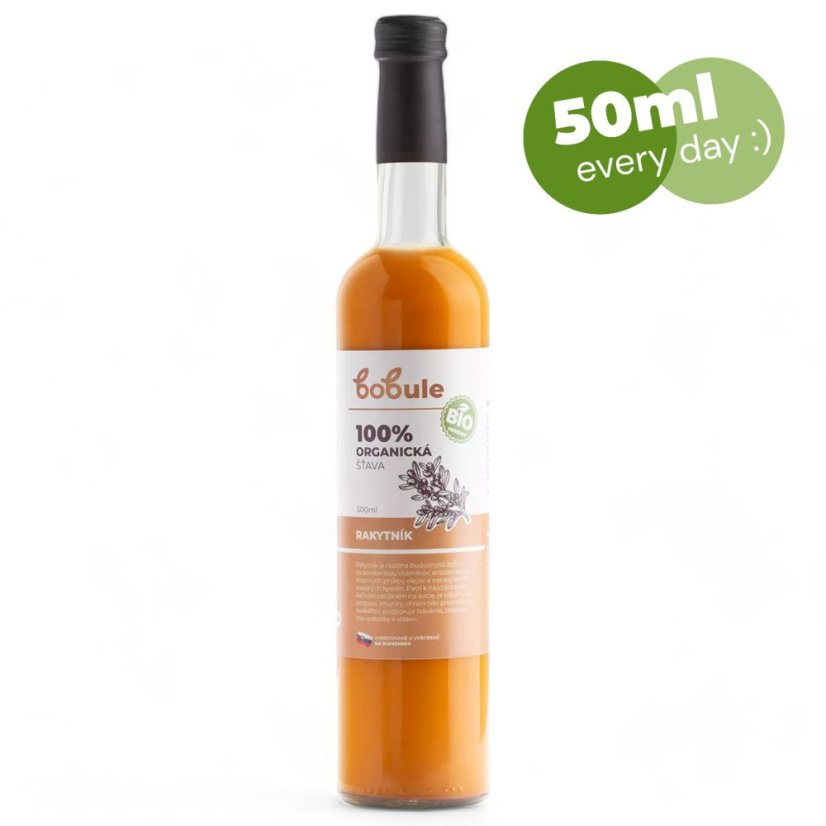 100 % BIO Rakytníková šťava, 500 ml