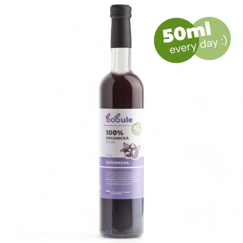 100 % BIO Čučoriedková šťava, 500 ml