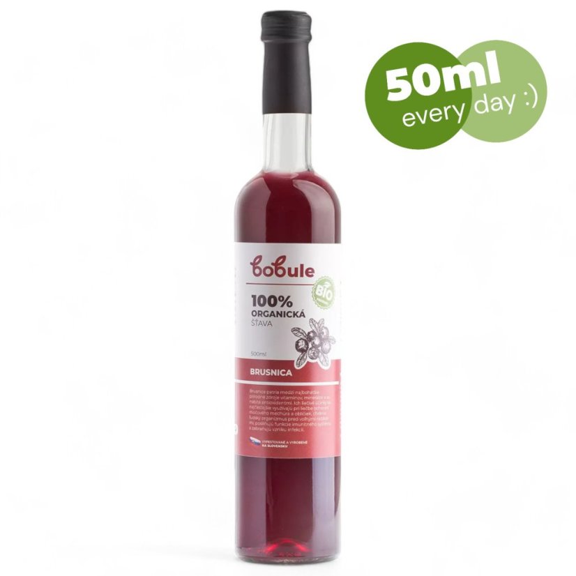 100 % BIO Brusnicová šťava, 500 ml