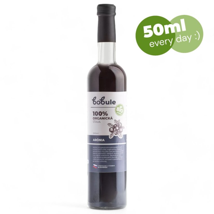 100 % BIO šťava z Arónie čiernoplodej, 500 ml
